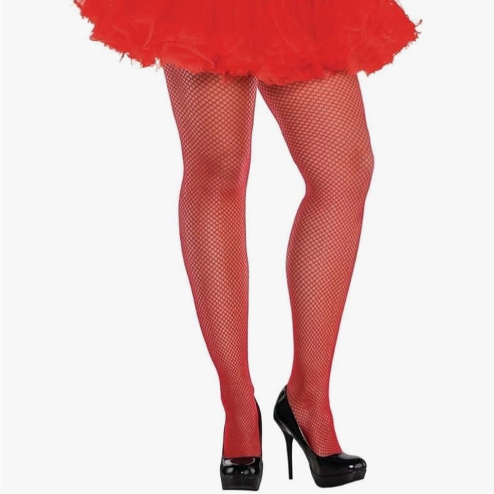 Red Fishnet Women’s Stockings Hosiery One Size Fits Most